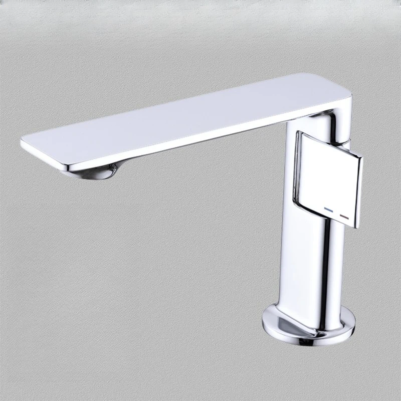 

Minimally Designed Brushed Gold Water Faucet, Hot and Cold Table Basin Gun Gray Faucet, Minimalist Bathroom Faucet