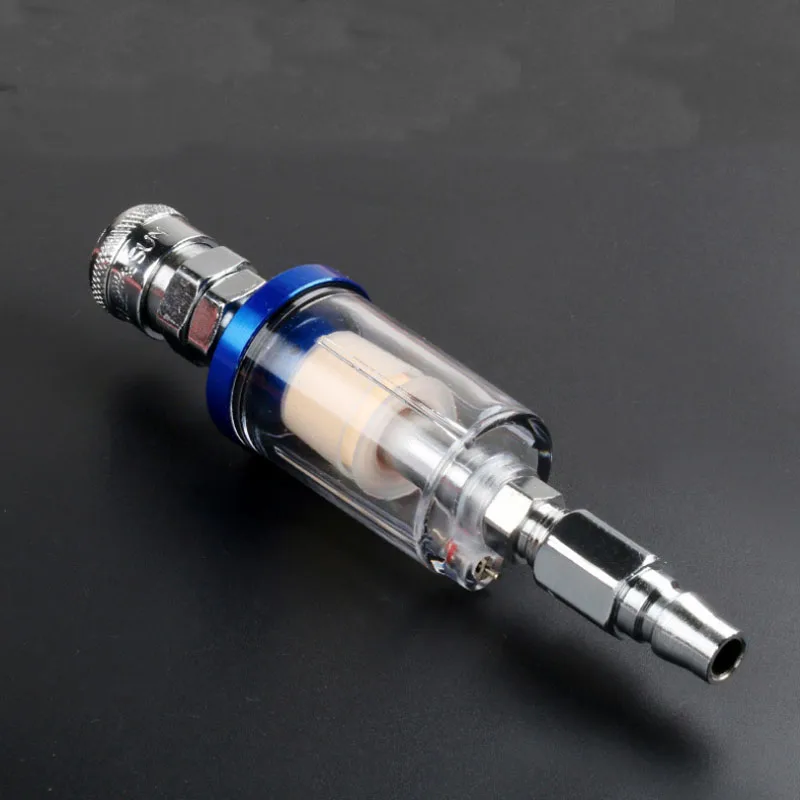 For Compressor Spray Paint Gun Air Hose Filter Moisture Trap Pressure Parts 1/4'' Water Oil Separator Air Filter