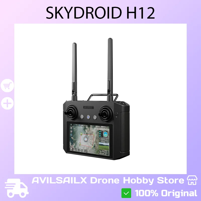 

Skydroid H12 FPV Transmitter 5.5" FHD Screen 30KM Long Range Dual Antenna 10000mAh RC Remote Controller For FPV Drone