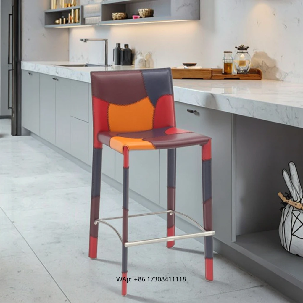 Modern metal framed leather bar stools and chairs for living rooms, dining rooms, hotels, home offices
