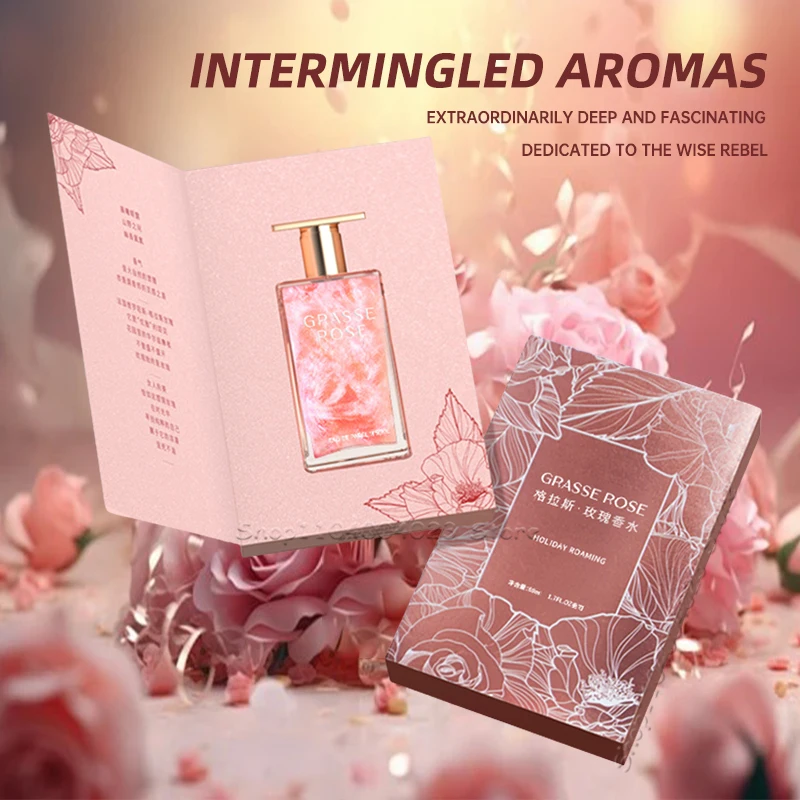 

50ml Grasse Rose Eau de Parfum For Women Spicy Oriental High Quality Women's Fragrance Luxurious Perfume Suitable For Dating