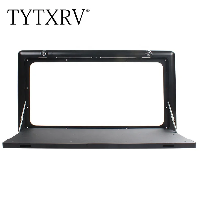 RV parts TYTXRV 800*450mm RV Folding Table with LED Light Lockable Camper Black Outside Picnic Wall Mounted Table