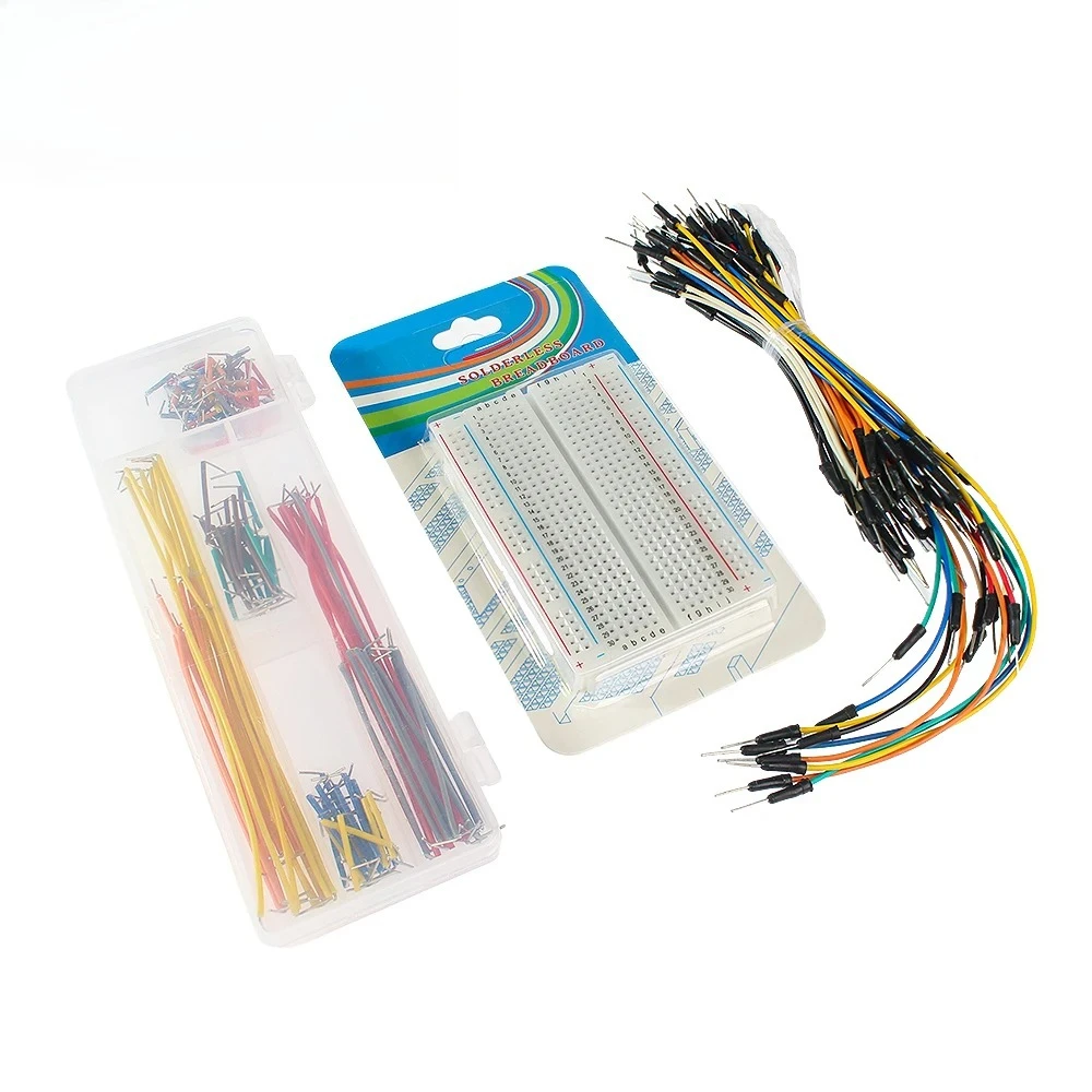 Breadboard 400/830 Holes Prototype PCB Board MB-102 Solderless PCB Mini Test Board 140PCS Jumper Wire Cable DIY Kit