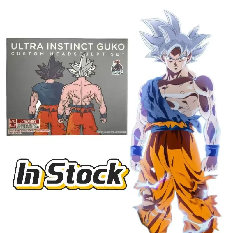 ¡En stock! Accesorios de escultura de cabeza de Dragon Ball Demoniacal Fit, Migatte no Gokui, Ultra Instinto, escultura de cabeza de Son Goku, juguetes de anime.