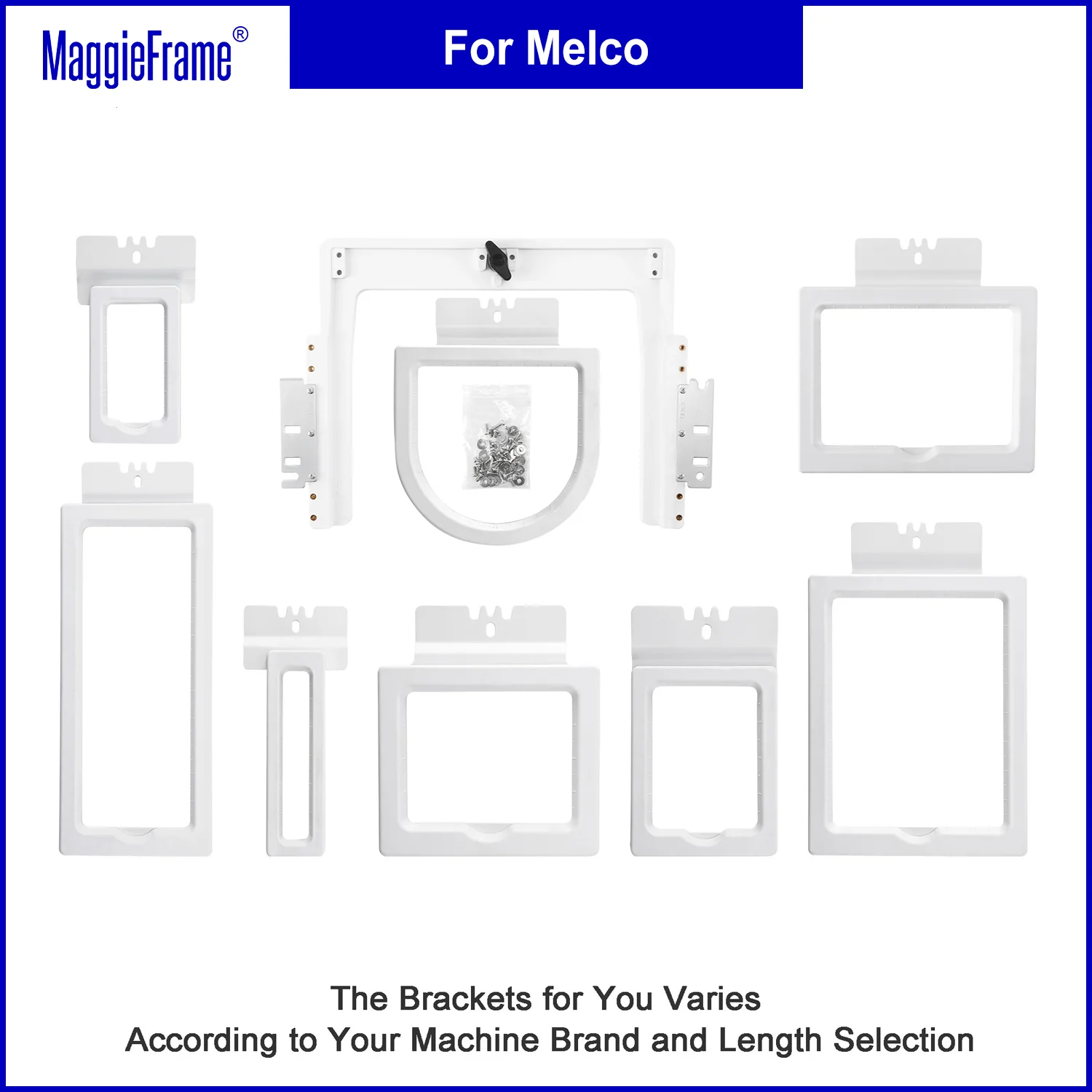 8in1 magnetic Magna Hoop fast frame kit for Melco Amaya Bravo XT/XTS EMT16X EMT16Plus Bernina E16 machines Mighty Hoop Master