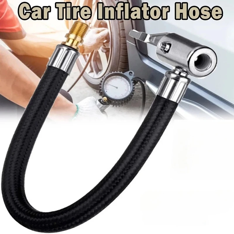 

10/60cm Car Bike Motorcycle Inflator Hose Extension Tube Adapter for Tire Repair No Deflation