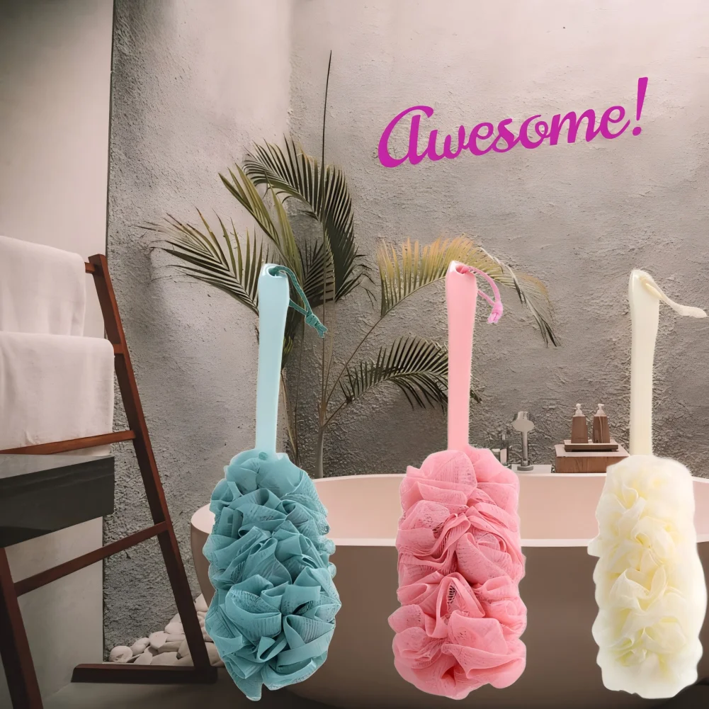 

Luxurious Long Handle Bath Brush Back Bath Shower Scrubber Body Soft Mesh Scrub Puff Clean Oneself Bath Back Brush Skin Care