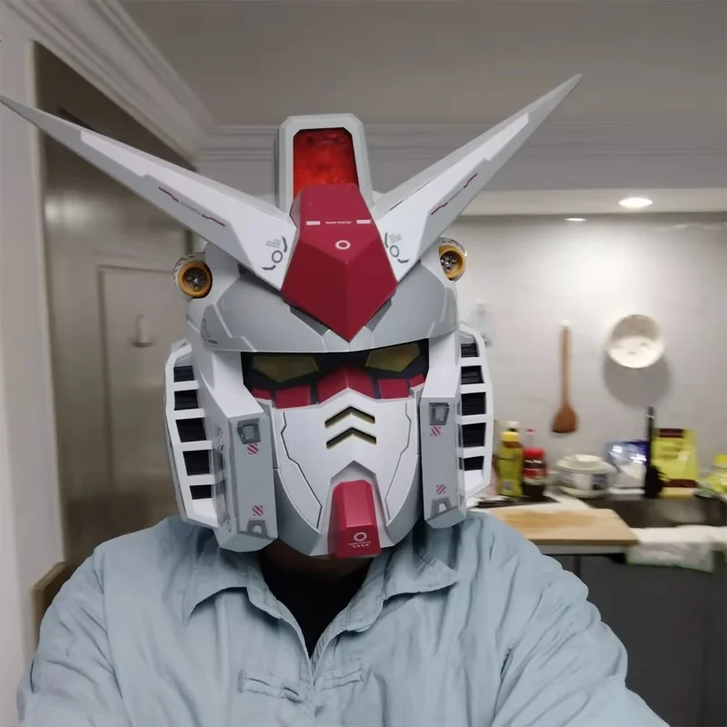 Yuan Zu Ganso RX-78-2 Helm Setelan Ponsel Helm Bercahaya Dapat Dipakai Karena Model Pameran Komik Figur Hadiah Dekoratif Koleksi