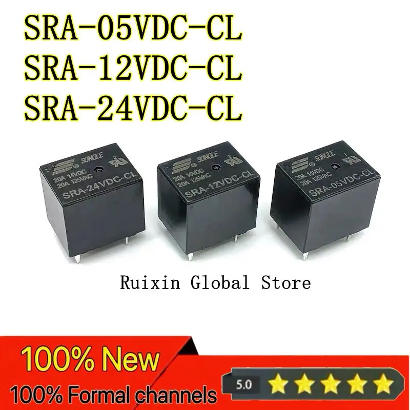 

【10 шт.】Оригинальный SRA-05V 12 В 24 В постоянного тока-CL T74 4-контактный 5-контактный 20 А SRA-12VDC-AL10