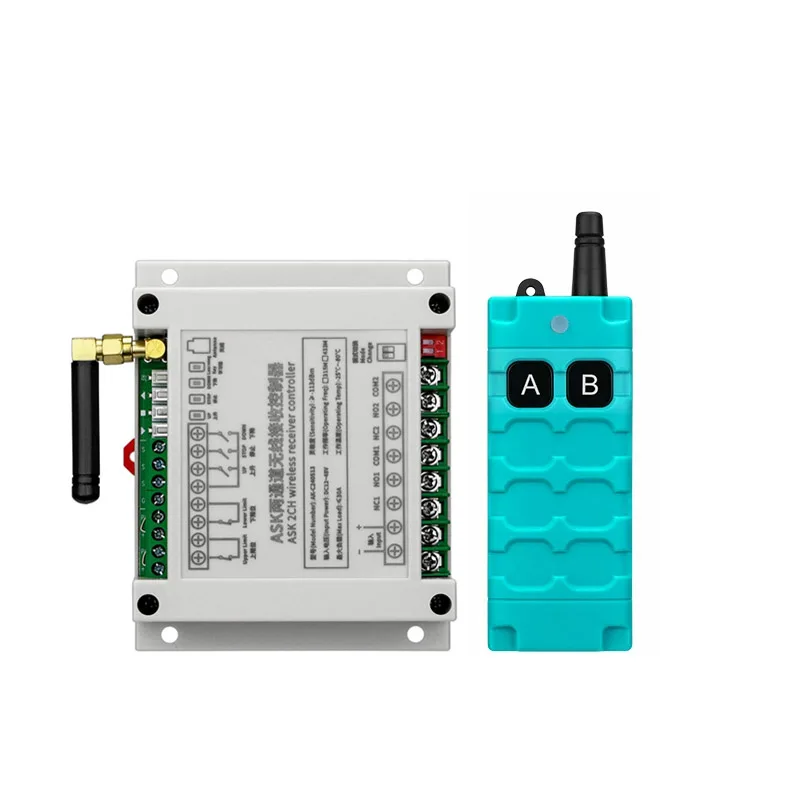 DC 12V  24V   48V 30A  relay 2CH RF Wireless Remote Control  Receiver   Transmitter   315/433mhz Shutter garage door  motor