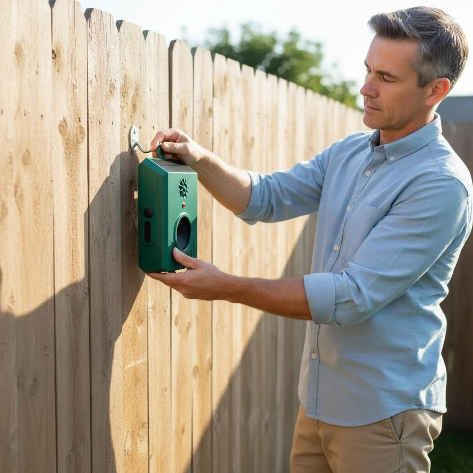 

Solar Sound Wave Creature Weatherproof Solar Creature Sound Wave Scarer Humane Double Power Supply for Farm