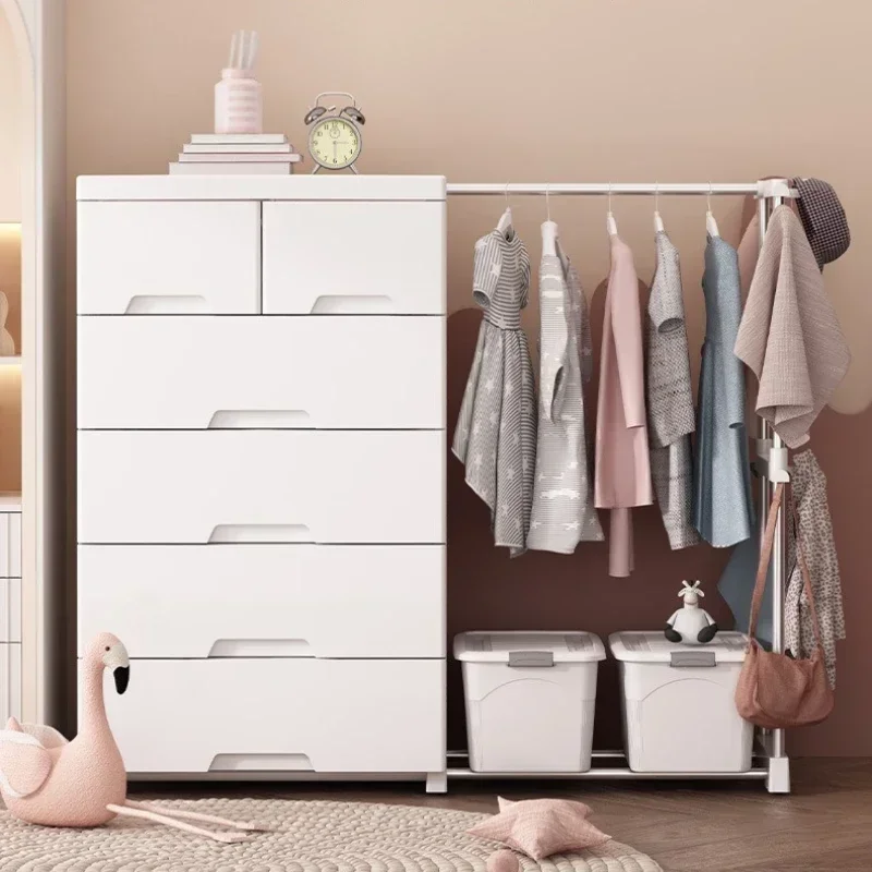 Multi-functional Baby wardrobe clothes rack household plastic storage cabinet drawer storage simple wardrobe Durable