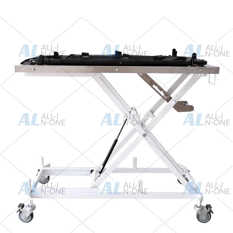 Pet first aid stainless steel manual lift ambulance stretcher trolley Veterinary rescue transport