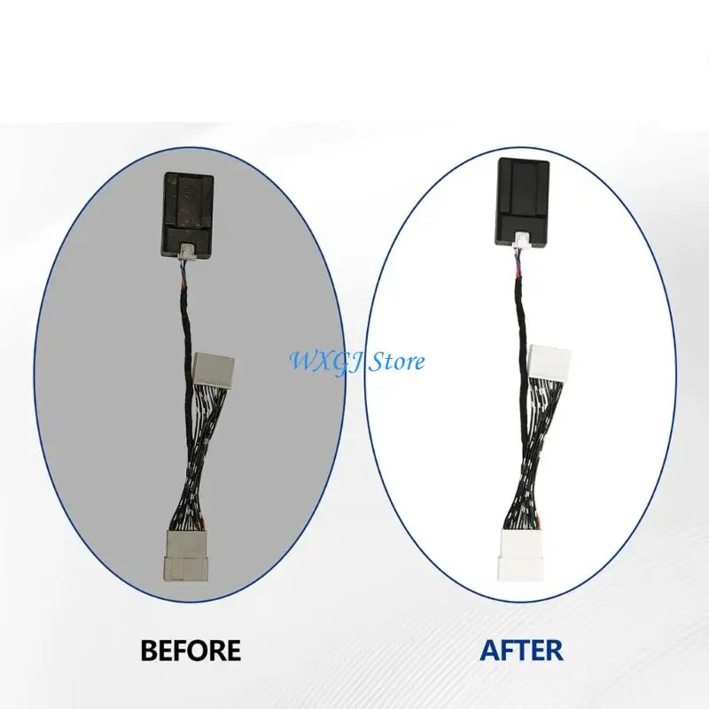 37JE Vehicle Start Stop Bypass Cable for 2019-2022 Wagon Fitment, 12V Plug-In Wiring with Control Box and Two Terminal Ends for