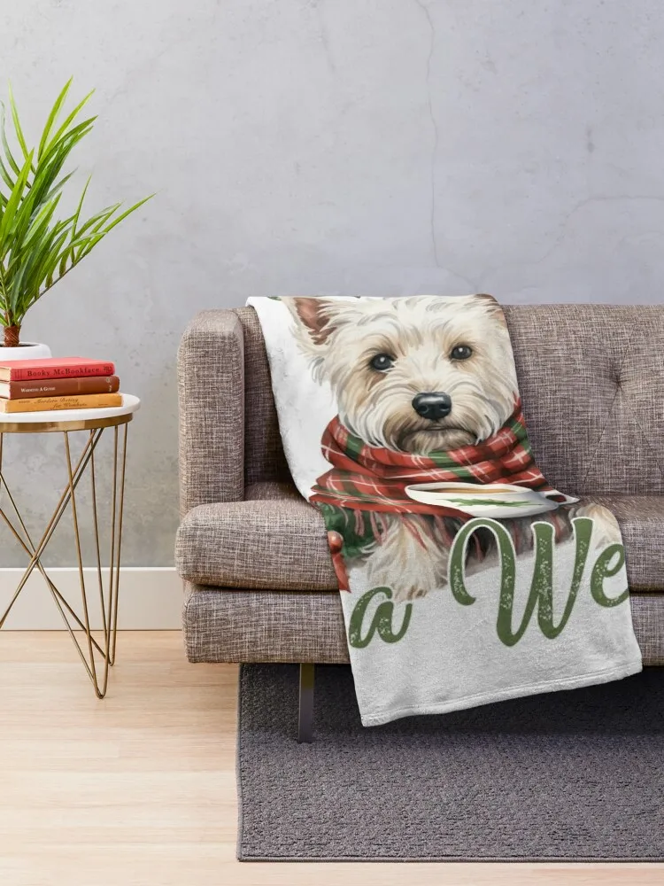 Westie Christmas Jumper Throw Blanket valentine gift ideas Decorative Beds Custom Bed Fashionable Blankets