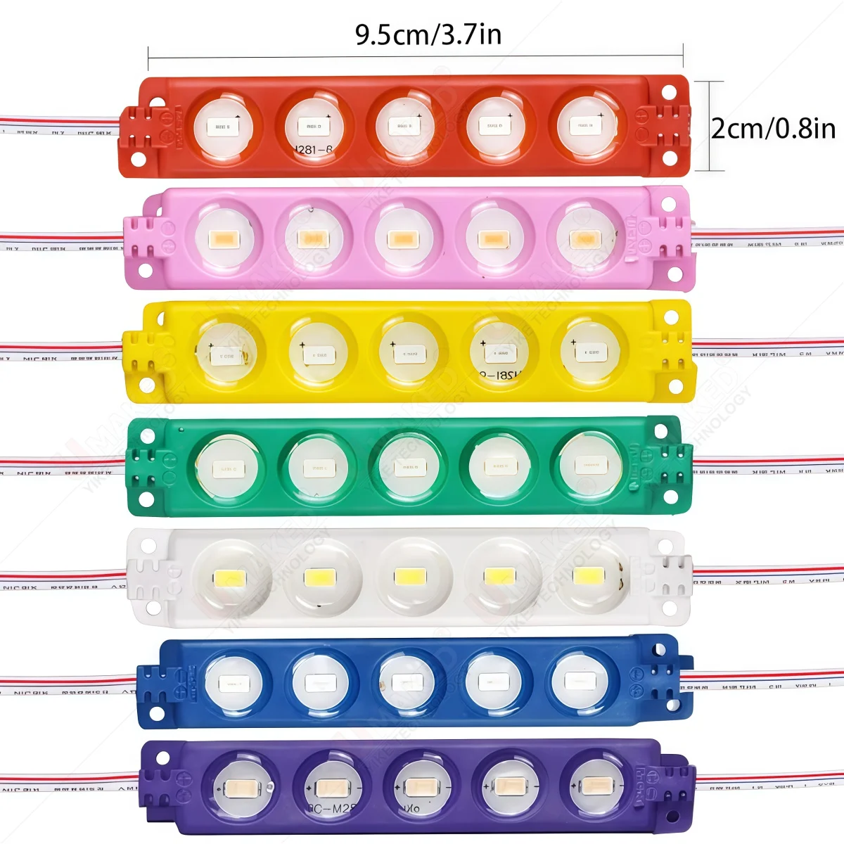 20pcs DC12V SMD5730 Injection Waterproof LED Module Light Strip 3W Power White Red Green Blue Yellow Pink Decorative Tape Light