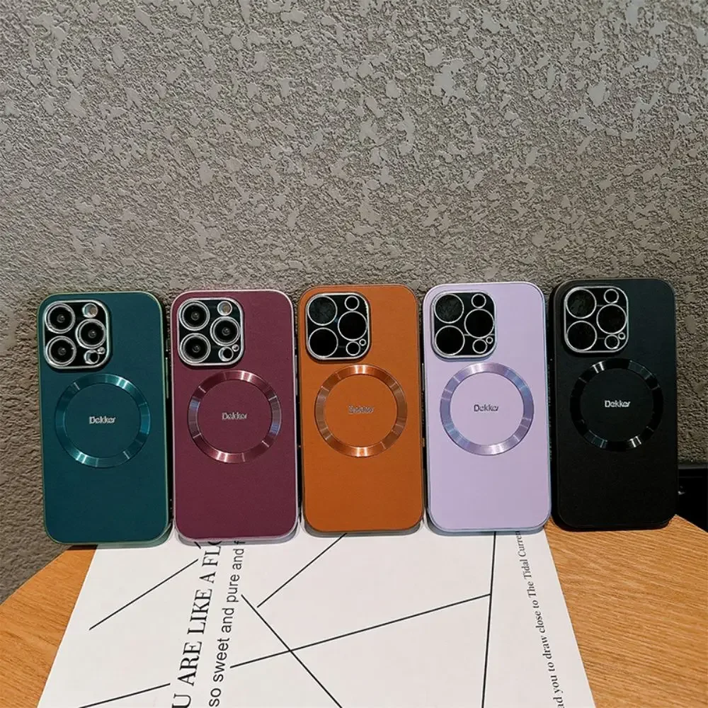 Luxury Ultra Thin Leather Case For iPhone 14 Pro Max 12 13 15 Pro Max Magnetic Wireless Charging Protection Case Accessorie