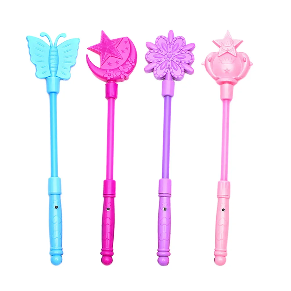 

4 pcs Children Glowing Sticks Flashing Fairy Wands PVC Bright Color Light Weight Party Festivals Toys Random Colors