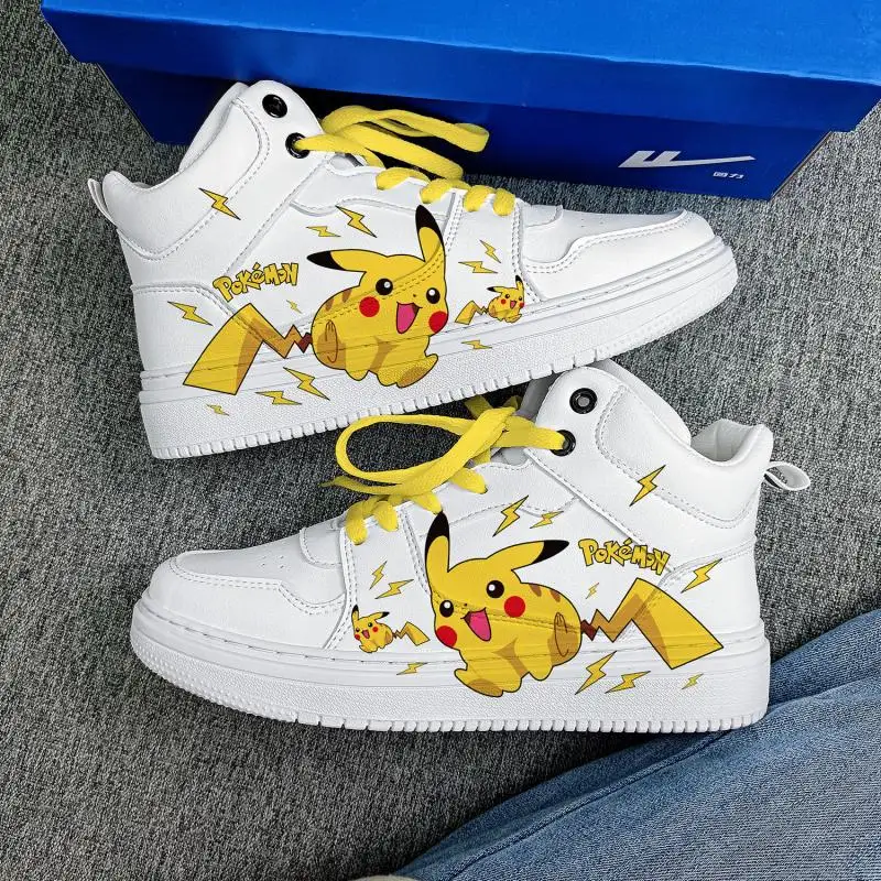 Kawaii Pokemon buty Anime rysunek Pikachu damskie buty odkryte trampki 20223 nowe kreskówki na co dzień oddychające buty na deskorolkę 35-44