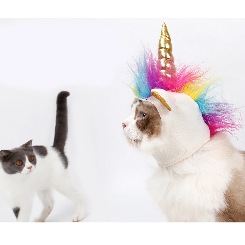 

Shiny Unicorn For 22-30Cm Halloween Costume Cosplay Accessories Soft Breathable Pet Headgear For Photo Shoots Pet Parades Cat