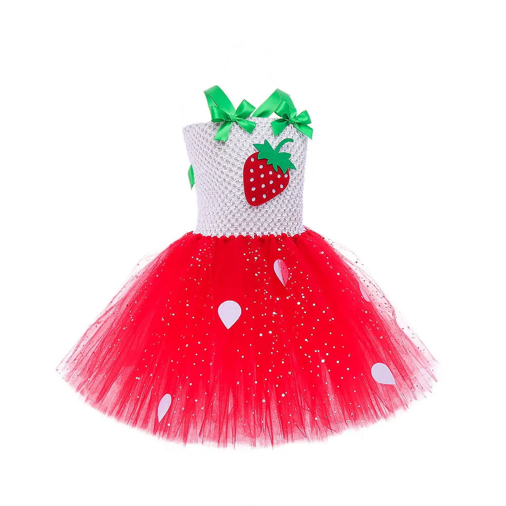 Niedliches Baby-Ballett-Tutu, Erdbeer-Spitzen-Prinzessinnenkleid, Kinder-Geburtstagskostüm, Rollenspiel-Wassermelonen-Weihnachtskleid, Geschenk – Detail 33