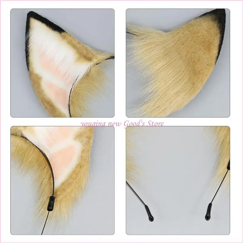 57QA واقعية الوحش الأذن طوق الشعر للعب الأدوار تأثيري حلي عقال فستان الهالوين حتى طوق الشعر انحناء أنيمي هيرباند #1