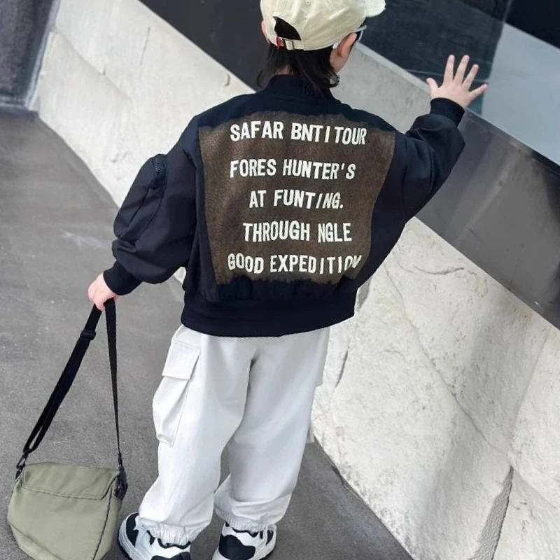 سترة بيسبول للأولاد 2025 سترة عصرية للربيع والخريف على الطراز الكوري ملابس خروج متعددة الاستخدامات للأطفال ملابس خارجية مريحة عصرية #5