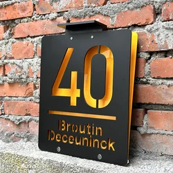 Personalized Solar House Number Outdoor LED illuminated Door Number Solar Lights Outdoor Door Sign 3D Cut Acrylic Door Plate