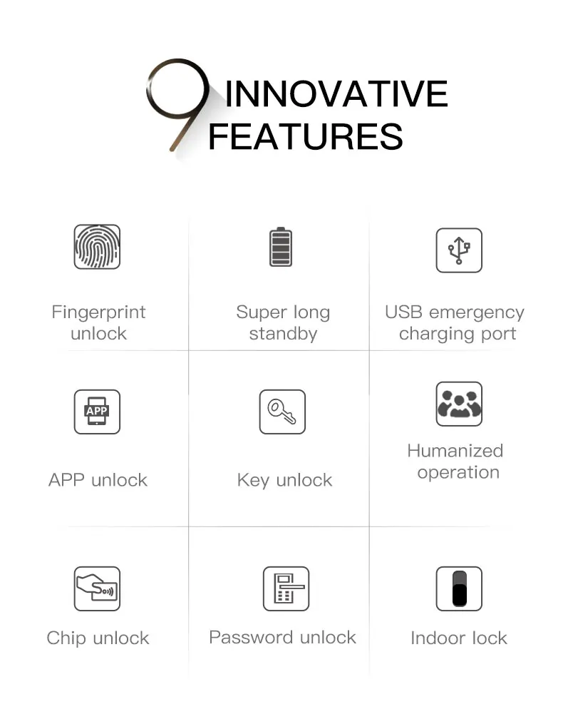Tuya WiFi Smart Door Lock Biometric Fingerprint App Remote Unlocking Keyless Lock Electronic Door Lock