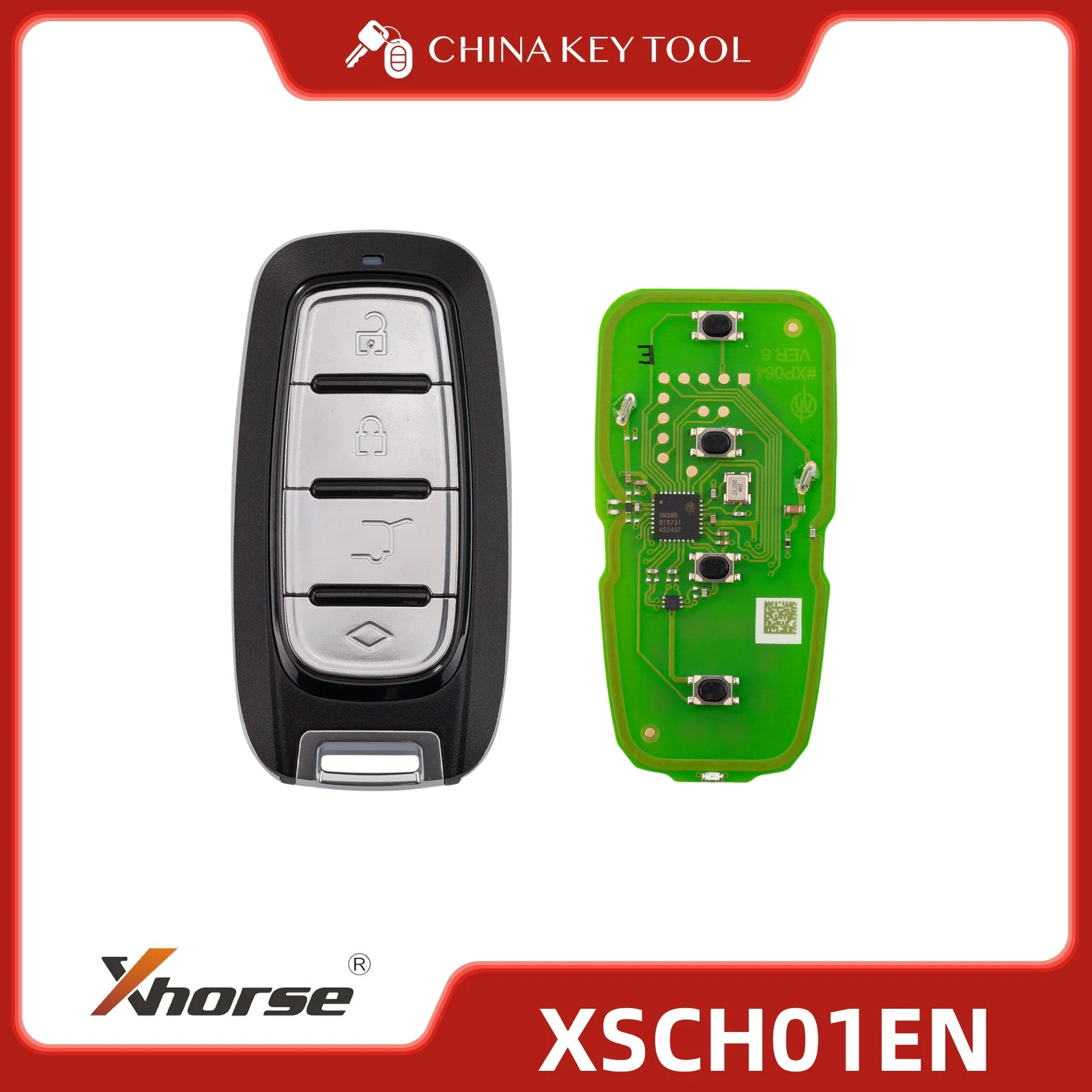 

Xhorse XM38 Universal Smart Key for Chrysler Type 4 Buttons Newly Add 8A 4D XSCH01EN