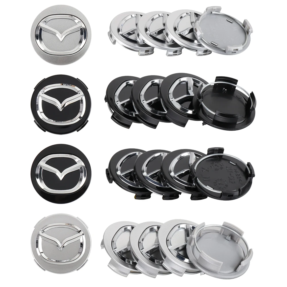 4pcs 56mm Car Wheel Center Hub Caps Rim Cover For Mazda 2 3 5 6 323 626 Demio CX3 CX5 CX30 Atenza Axela MX3 MX5 RX8 Accessories