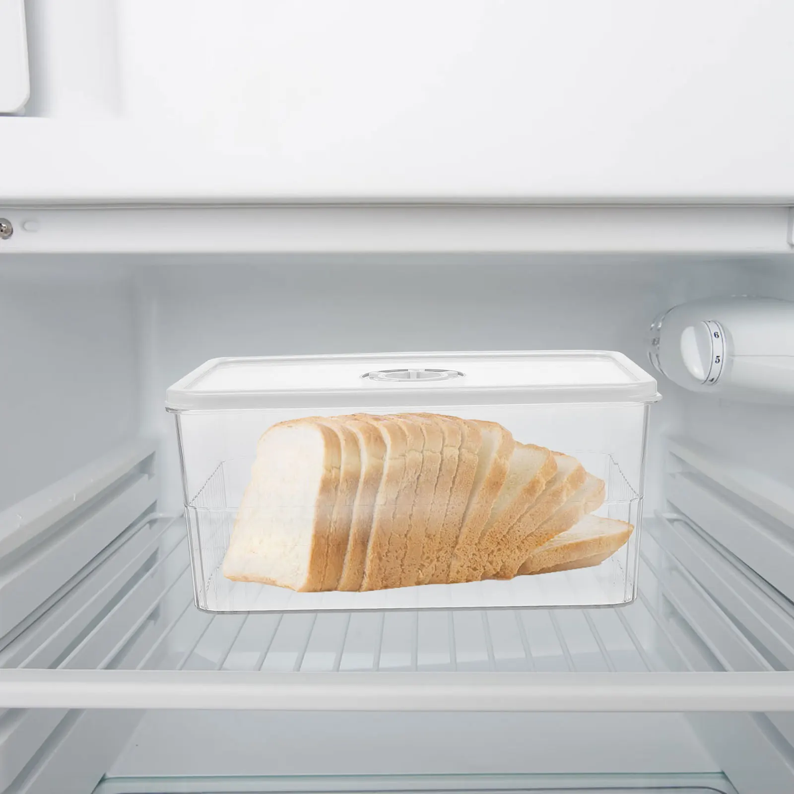 

Airtight Bread Organizer with Lid Food Container for Fridge Freezer Cabinet Storage Case Loaf Container Holder for Fruits