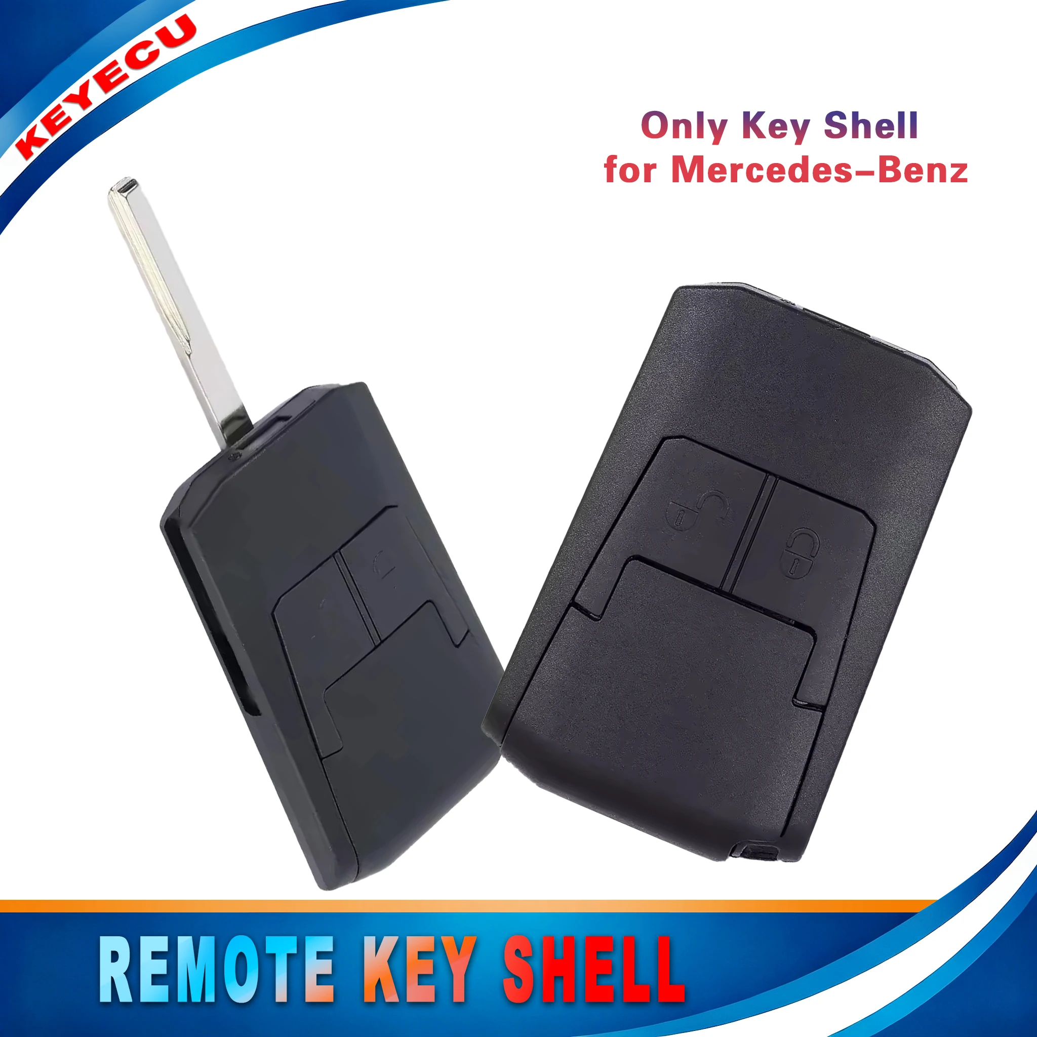 KEYECU for Mercedes-Benz Actros 2012+ MP4 2011-2018 Antos Truk Remote Car Key Shell 2 Button HU64 Blade