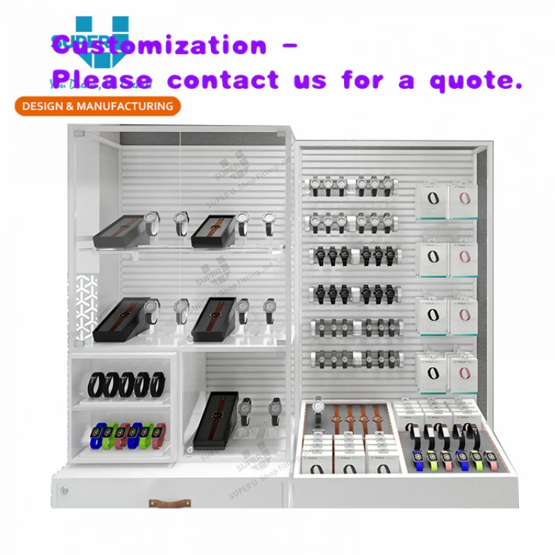 custom.Top Quality Design Wooden Floor Standing Watch Display Stand Retail