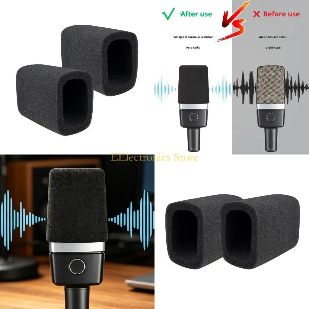 Housse d'éponges B03C pour microphones C214, réduction du bruit, enregistrement sonore clair