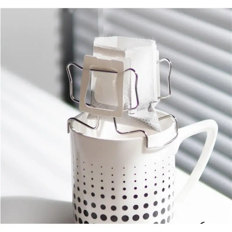 حامل حقيبة فلتر القهوة بالتنقيط قابل لإعادة الاستخدام من الفولاذ المقاوم للصدأ حامل حقيبة مرشح ياباني فنجان القهوة حامل كيس ورق فلتر بالتنقيط #4