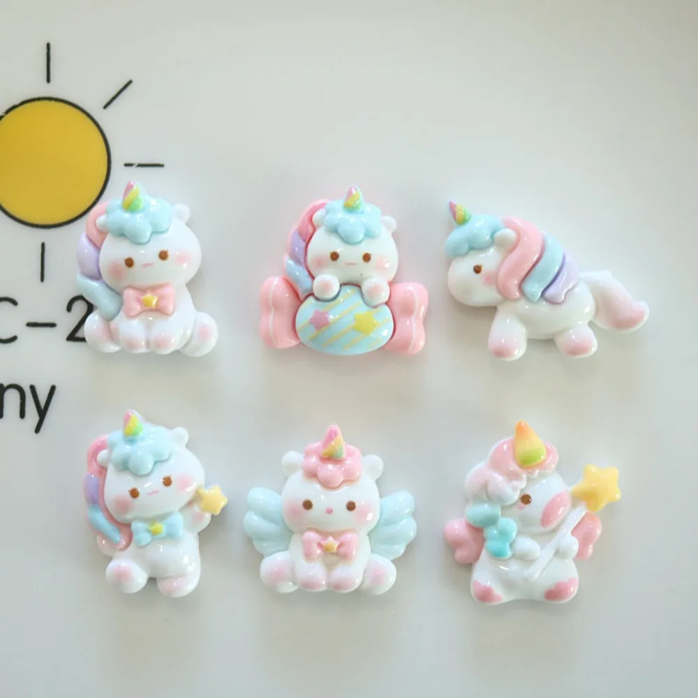 10pcs Cute Cartoon Kawaii Animal Horse Series Flat Back Resin DIY Scrapbooking Embellishments Cabochons Decoration Accessories