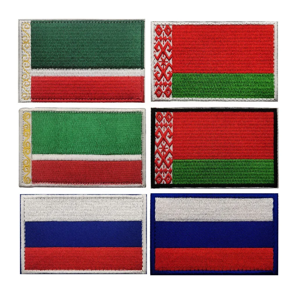 

Belarus Chechen Flag Patch Embroidered Hook&loop Patches Tactical Morale Badge Armband Backpack Hat Sticker