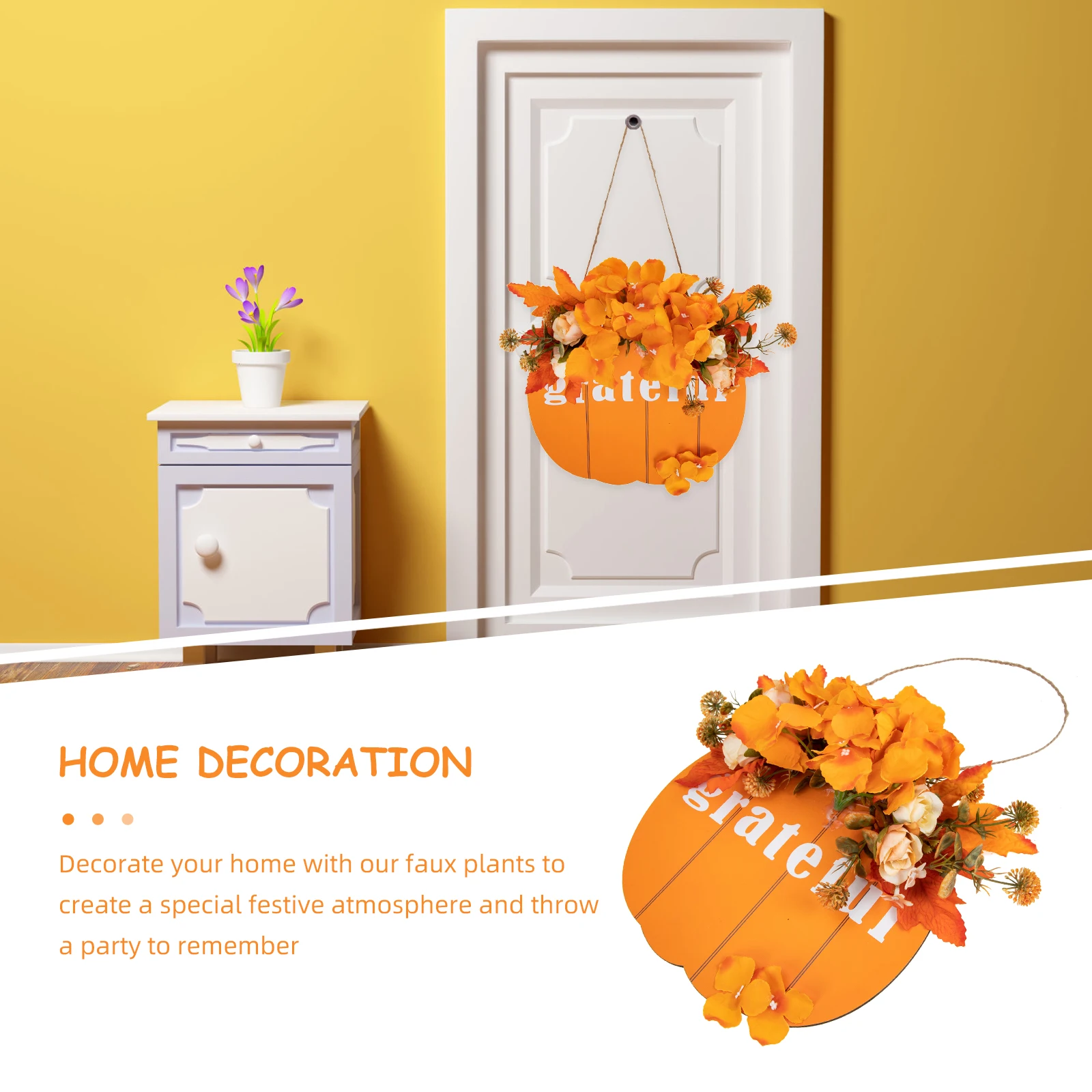

Door Wreath Outdoor Wreaths Artificial Fall Thanksgiving Flower Garland Decorate