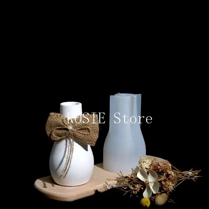 3D Long Vase Clay Silicone Mold DIY Crat Art Home Decoration Beauty Flowerpot Concrete Cement Molds