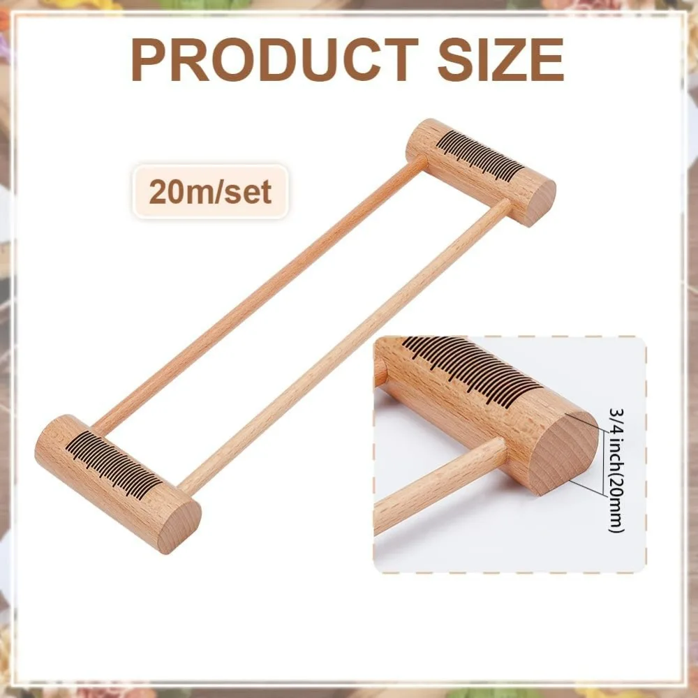 Wooden Weaving Tool Tan Wood Embroidery Floss Bobbin Rectangle for Loom Supplies Tablet Weaving Loom Weaving Supplies