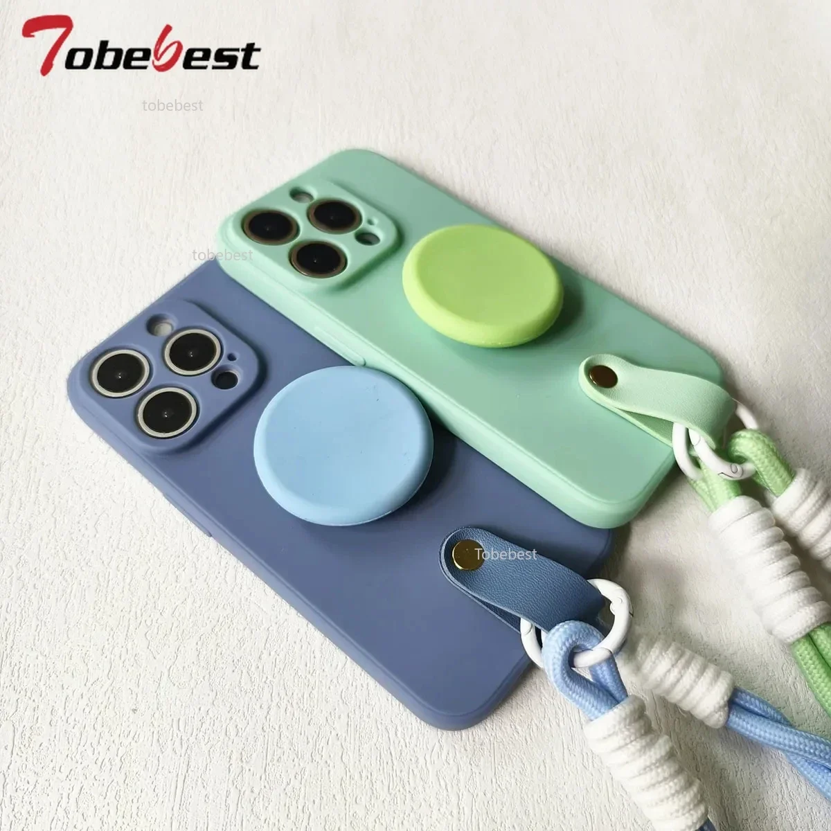 Lanyard Wrist Strap Stand Phone Holder Silicone Case for Xiaomi Redmi 14C Note 14 Pro Plus 4G 5G Cover