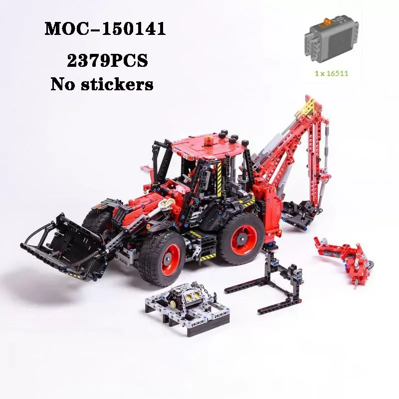 Classic Building Block MOC-150141 Backhoe Loader Splicing Assembly 2379PCS Adult and Children's Birthday Christmas Toy Gift