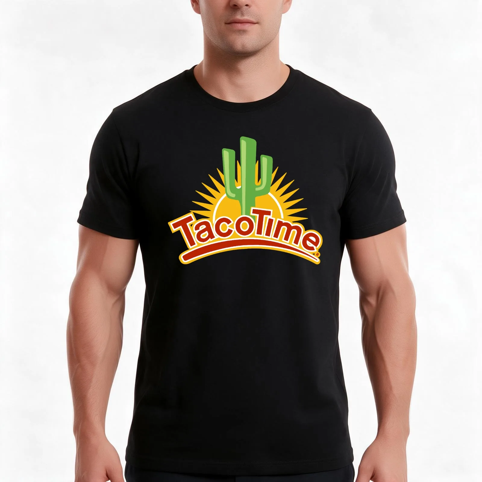 TacoTime Resto T-Shirt, Summer Casual Cotton Tee, Oversized Streetwear Tops, Vintage Graphic Print, Loose Fit Short Sleeve