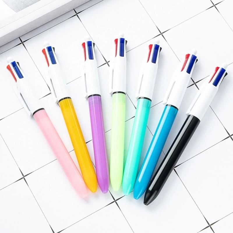 

10pcs Multicolor Pen 4 Color-in-1 шариковая ручка выдвижной шар для шариковой ручки для календарного журнала.