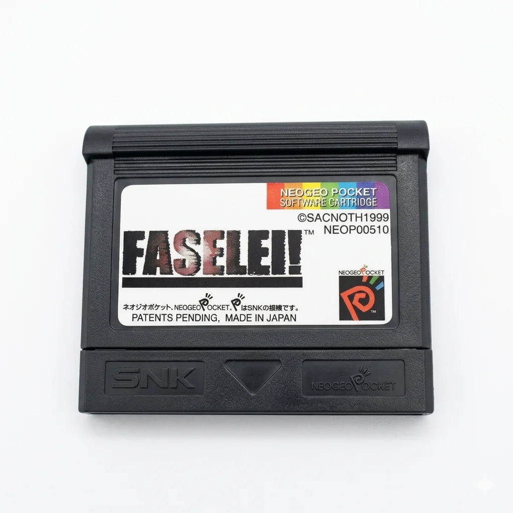 

Custom Game Cartridge for NGPC, Pocket & Color - [ Faselei! ] - Language Support (JP/EN) - High-Compatibility