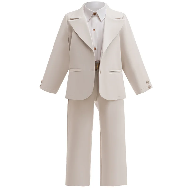 

Вечерние официальные комплекты для детей, рубашка + куртка + брюки, костюмы из 3 предметов, костюм для фортепиано, костюм для мальчиков, одежда для джентльмена, костюм на Хэллоуин