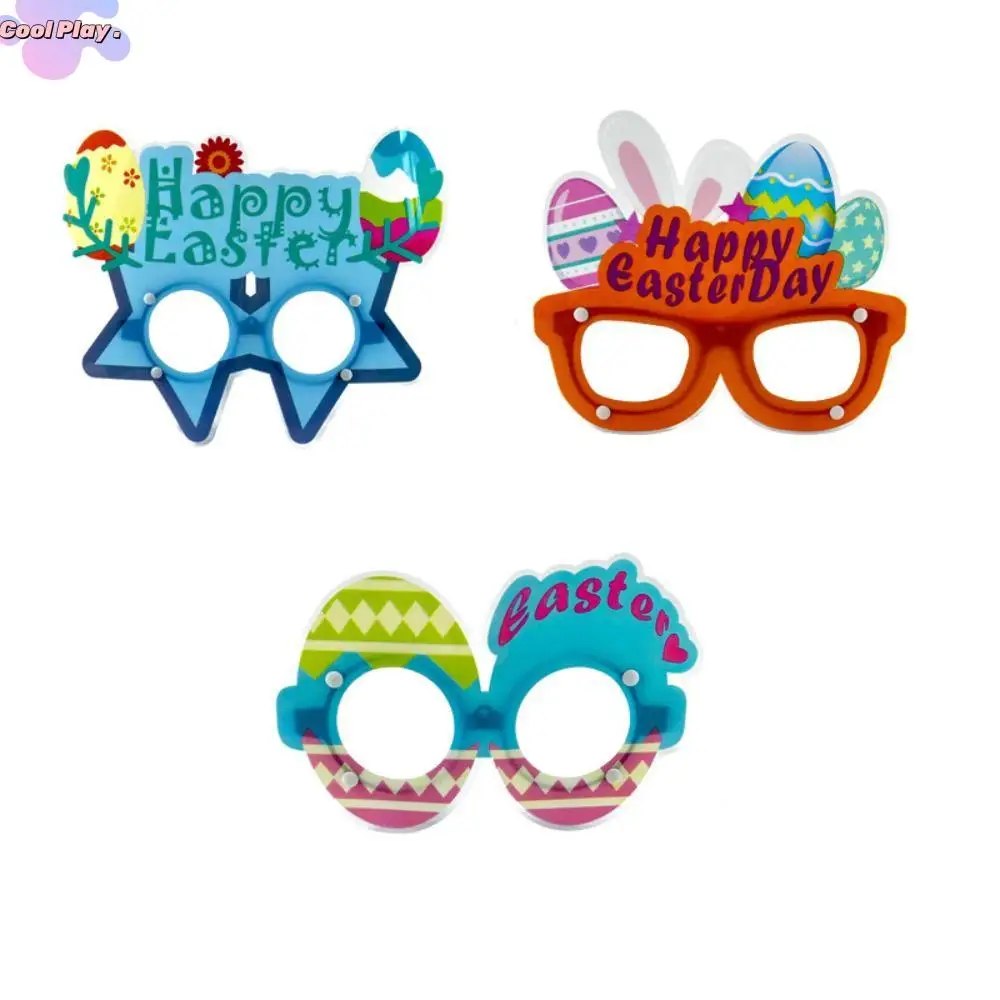 

Egg Pattern Easter Paper Glasses Rabbits Carrot Shape Cartoon Easter Fun Glasses Frame Multicolor Eyeglasses