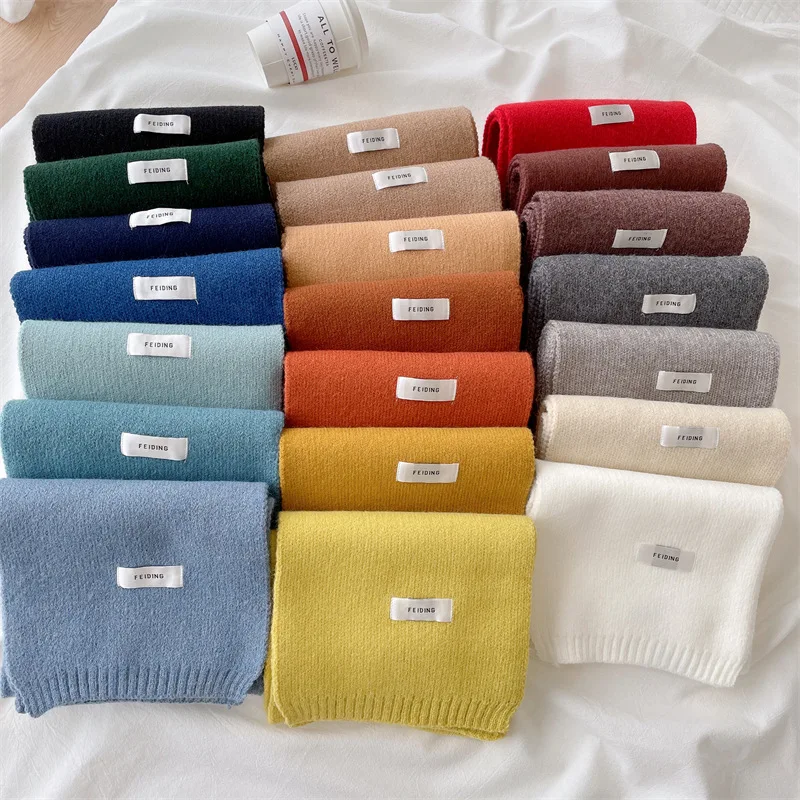 FEIDING label rainbow solid Korean scarf for women for winter stay warm