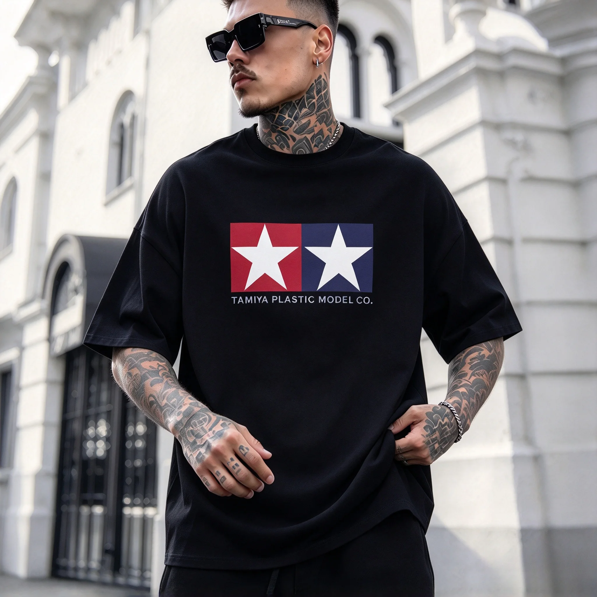 Retro Hobby Model Kit RC Car Enthusiast Tamiya Plastic Model Co Print Cotton Breathable Men Women Universal Crew Neck T-Shirt